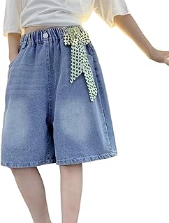 Conjunto de lencería pantalones cortos de mezclilla de cintura alta elástico casual para niña con bolsillo sastre niña conjunto pantalón negro