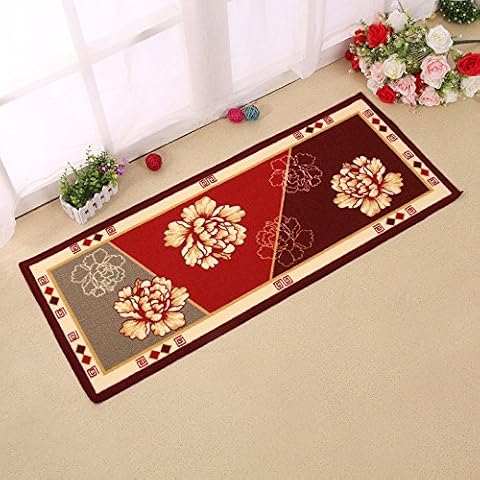 Alicemall Print Door Mat Machine Washable Bathroom Living Room Non-Skid Carpet Entrance Mats- 50 x 150 cm(Flower Print) Cover