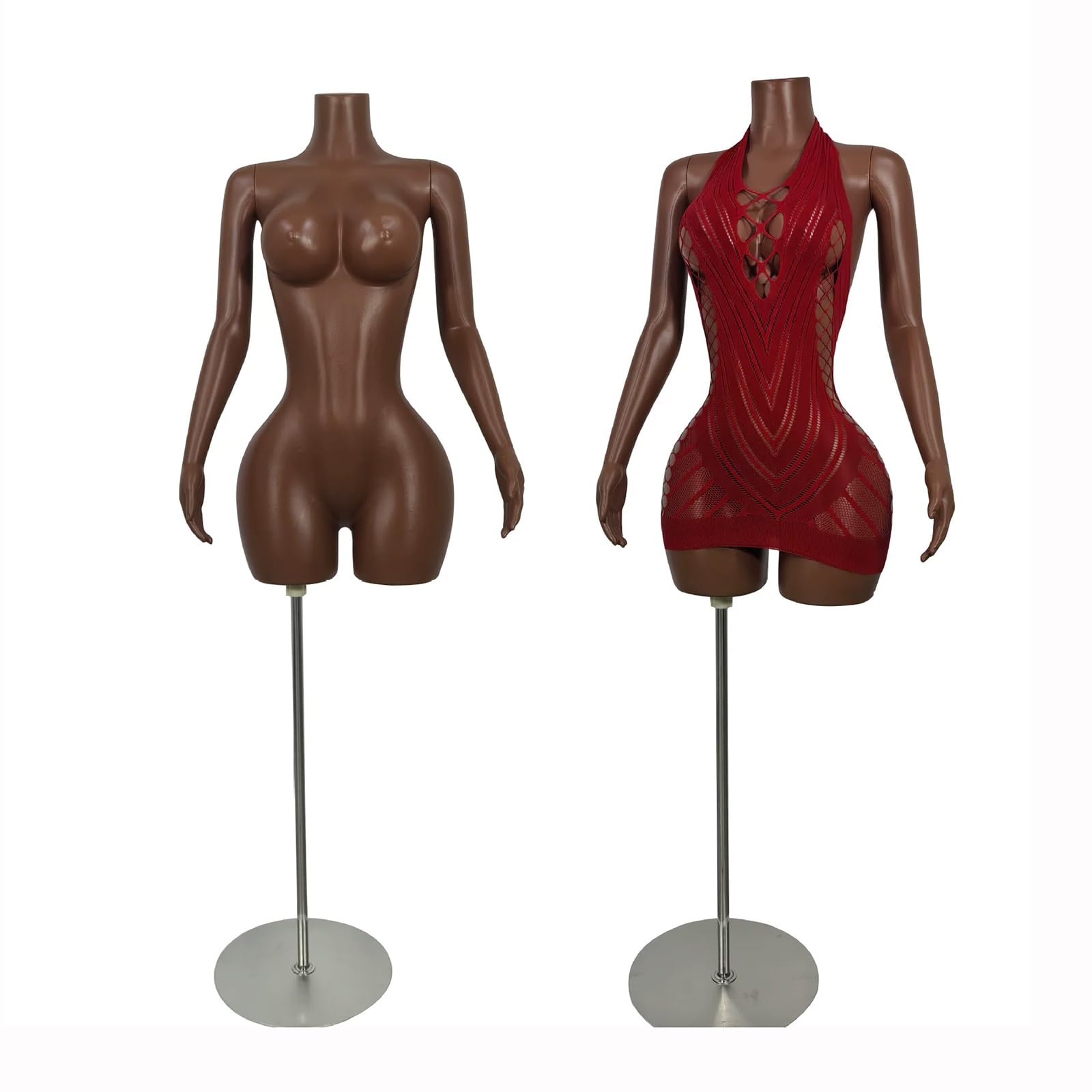 Female Mannequin Torso With Stand, Curvy Full Body Dress Form With Arms, For Lingerie, Swimwear, Clothing Display, Retail