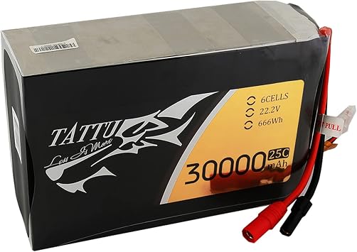 TATTU G-Tech 22.2V 25C 30000mAh 6S Lipo Battery Pack with AS150+XT150 Plug
