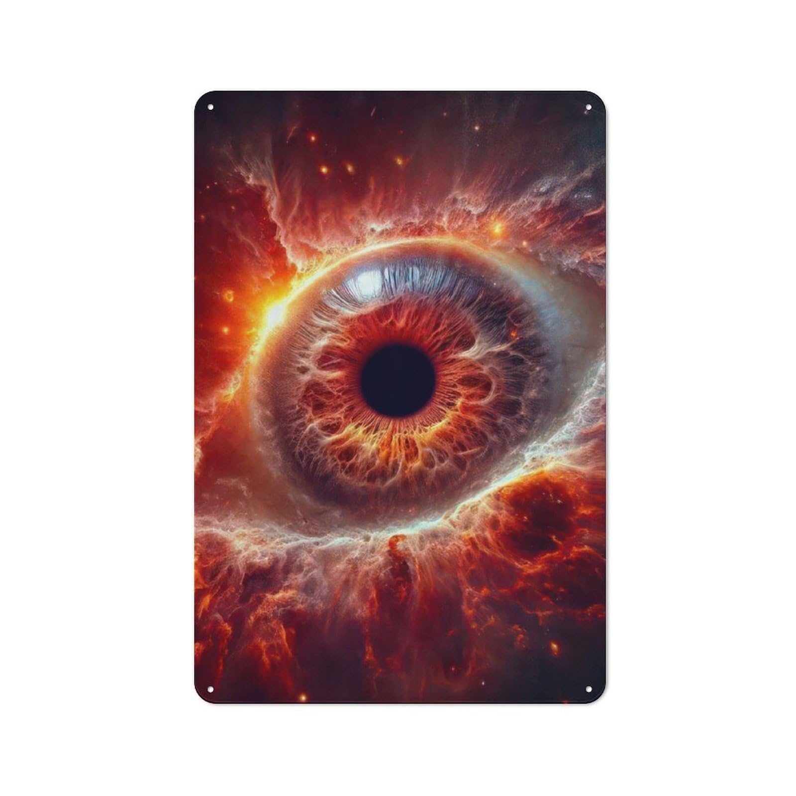 Junmoney Eye Of The Universe Tin Wall Plaque 30X20cm With For Café Or Home Bar, For Themed Room Decoration, For Living Room And Hallway Decor