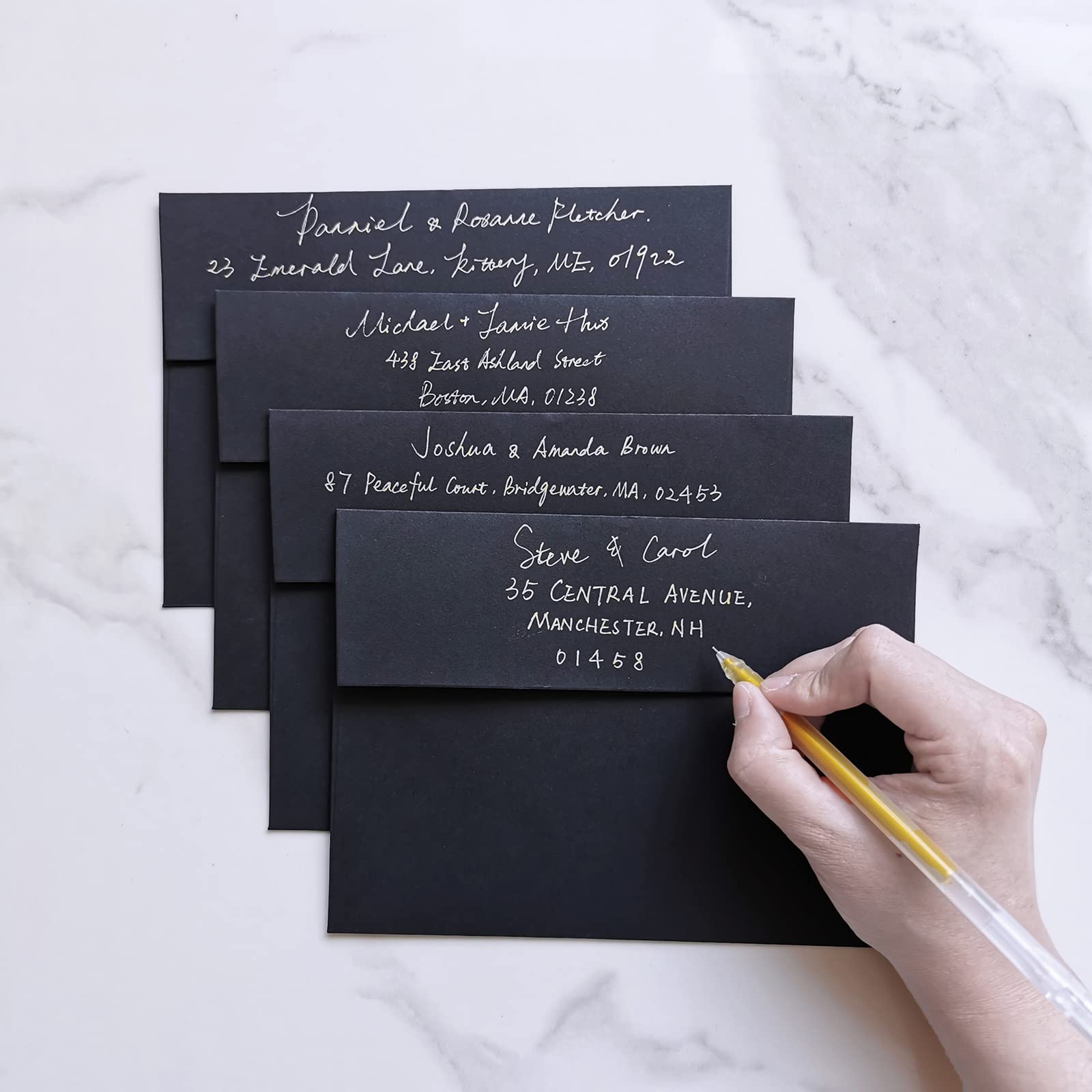 200 Pcs White A7 Invitation Envelopes 5 1/4 X 7 1/4 Square