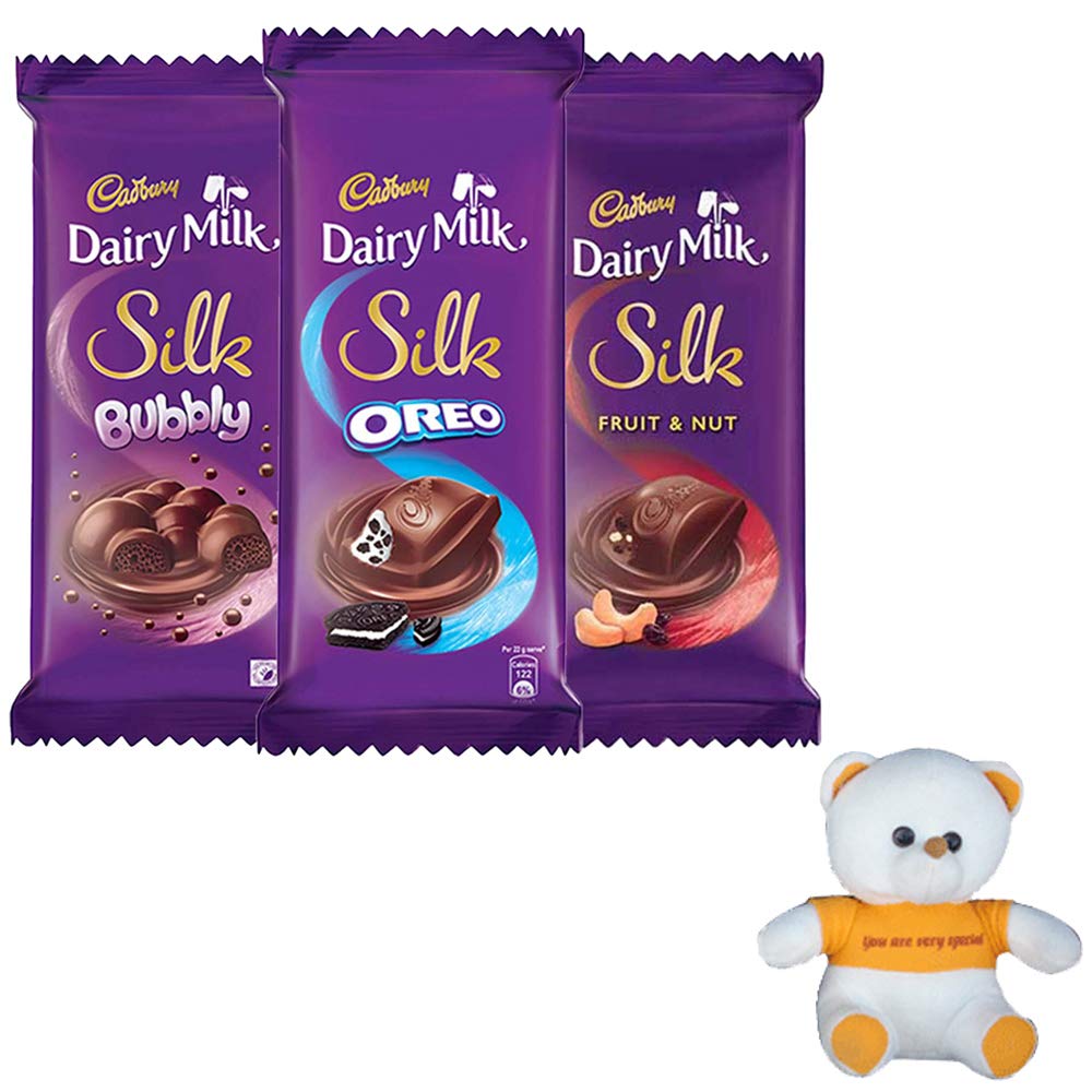 SFU E Com Cadbury Dairy Milk Silk Bubbly, Silk Oreo, Silk Fruit & nut Chocolates | Valentine Chocolates | Valentine Chocolate Combo | Valentine Special Teddy | 32 (B083ZC66FV) Amazon Price History, Amazon Price Tracker