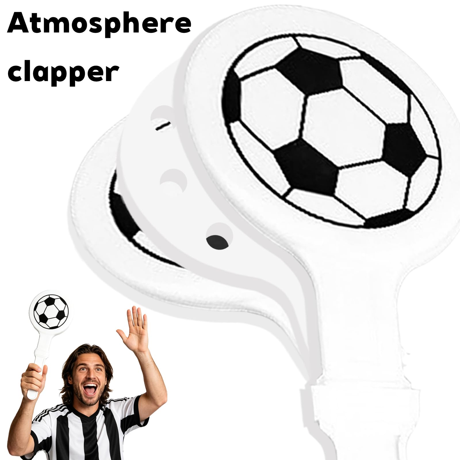 Vuvuzela - Lot de Football Tröte 3 - Avec 6 claque à main football - Selon les fans de football - pour Événements Sportifs, Remise de Diplôme, Fête, Coupe du monde