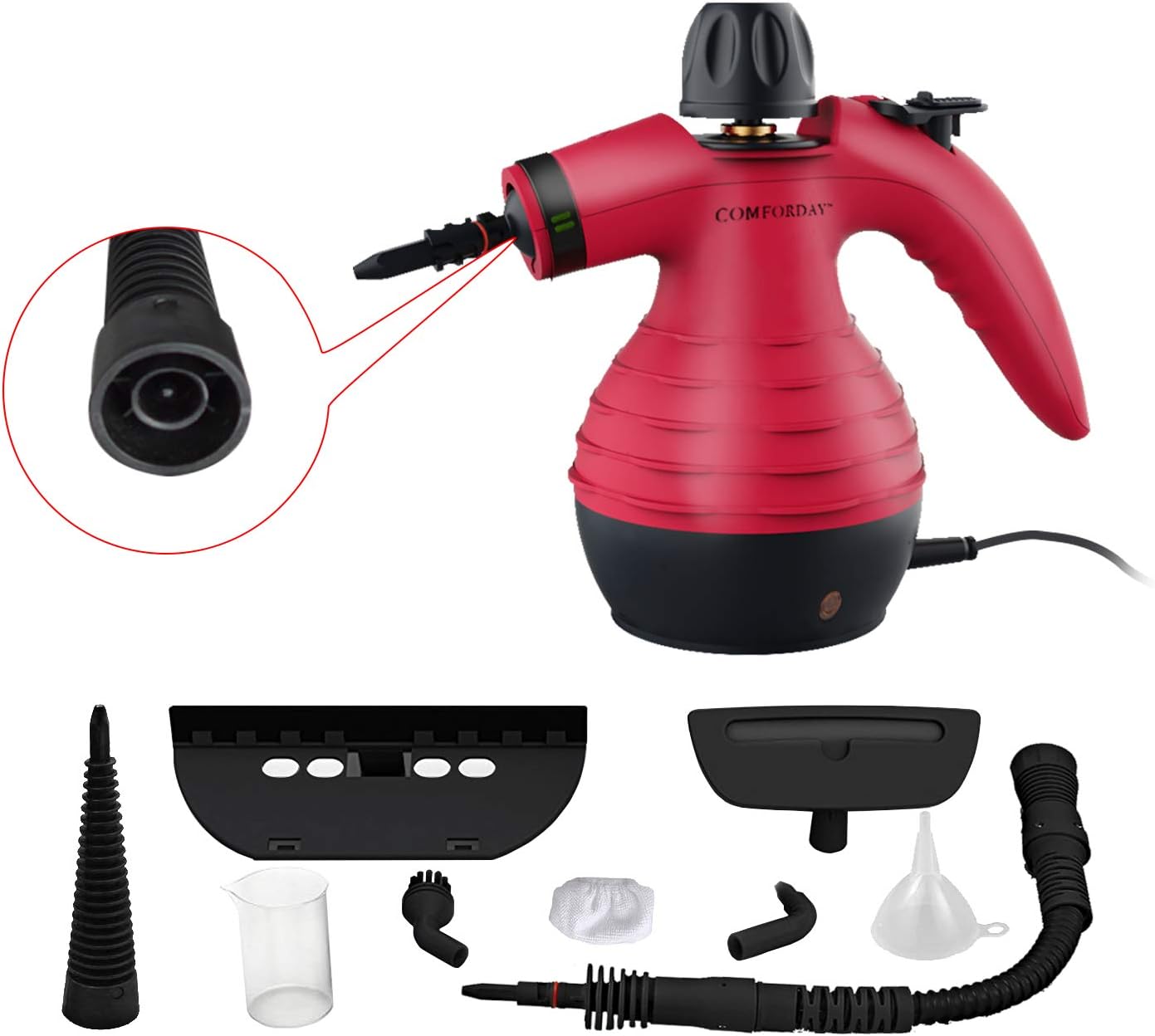 Comforday 9Piece Accessories Handheld Steam Cleaner for MultiSurface