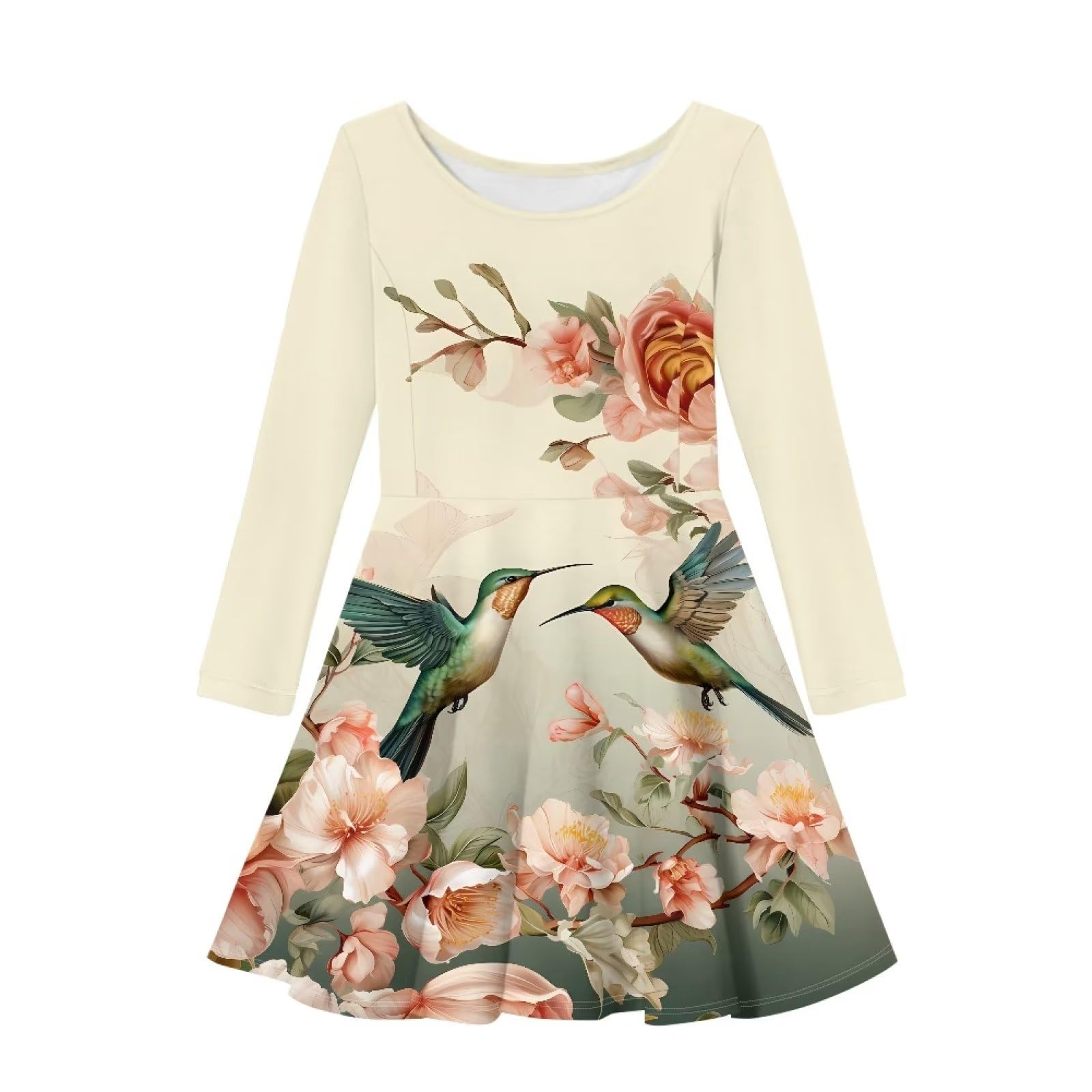 Guosanchn Kids Dress 3-14T Girls Long Sleeve Dresses Swing Twirly Dress Fall Outfits