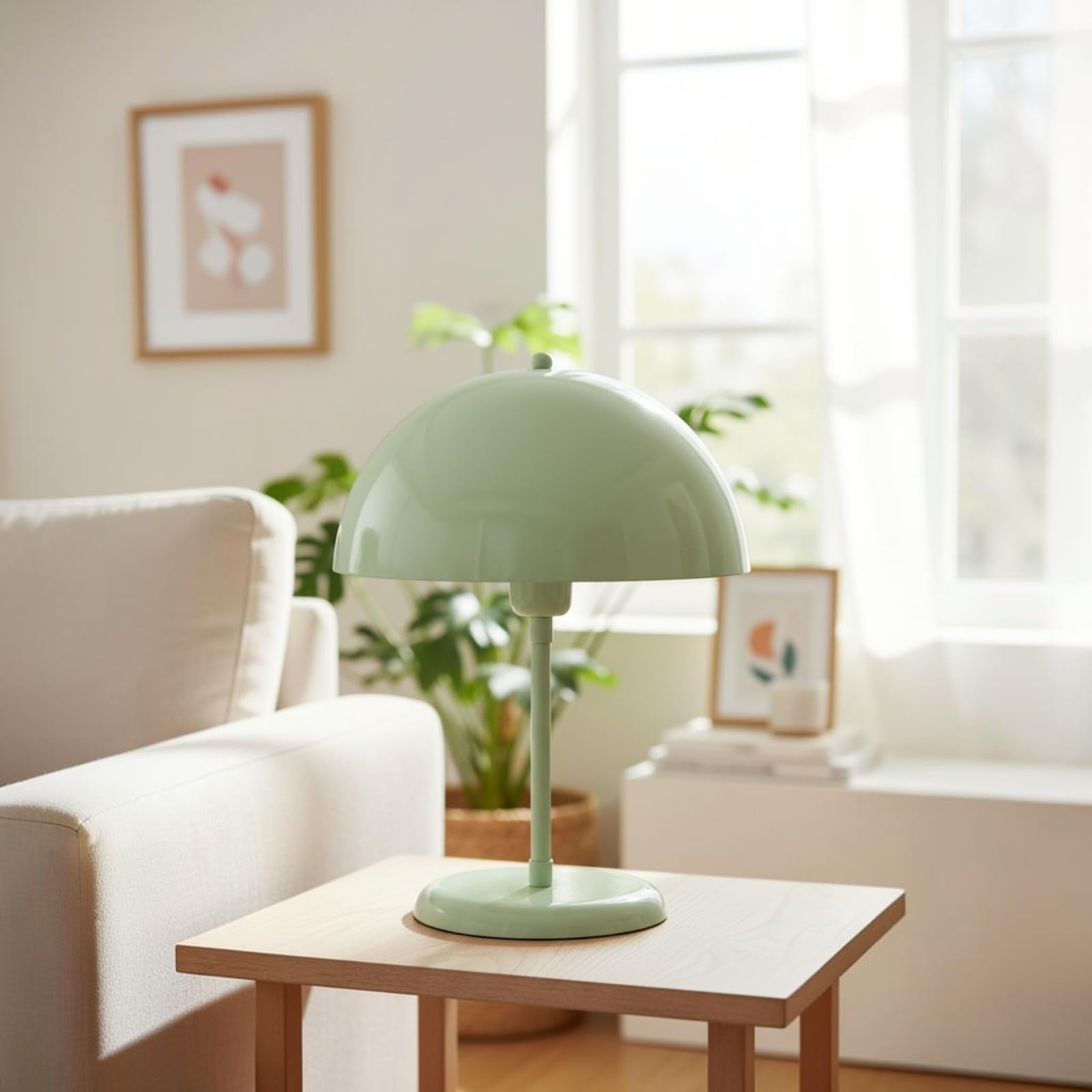 bamyum Lipeo Table Lamp with Cable, Mushroom Lamp E27 Modern Desk Lamp, Metal Bedside Lamps for Bedroom Living Room Office Study Room Library Reading Lamp, Nightstand Lamp, Mushroom for Home