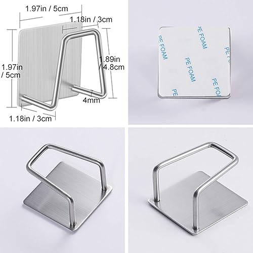 Miniatura 5 de Soporte adhesivo para fregadero de esponja para accesorios de cocina, acero inoxidable SUS304, a prueba de óxido, impermeable, secado rápido