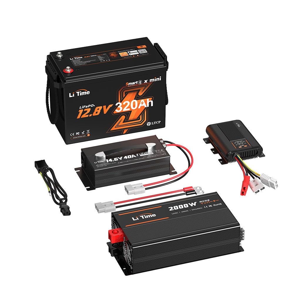 Amazon.co.jp: LiTime 12V 320Ah Mini 12V40A専用充電器 40A DC走行
