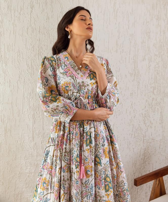 Image of Sheetal Associates Women's Fit and Flare Dress with Regular Sleeves | Comfortable Relaxed Fit Summer Dress