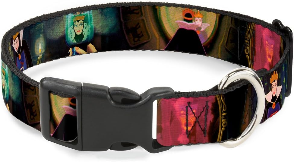 Buckle-Down Snow White Evil Queen Poses Plastic Clip Collar, Wide Large/18-32"