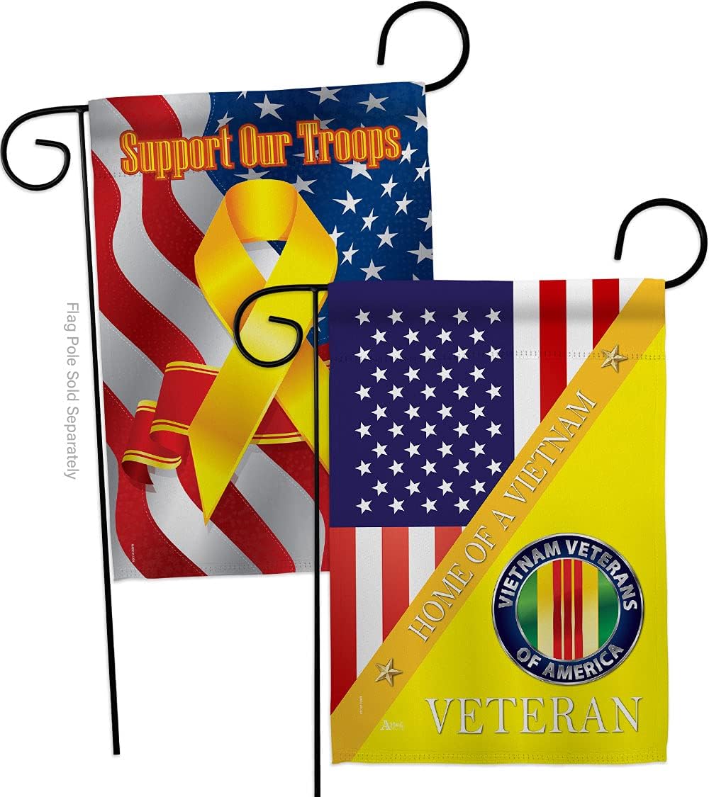 Home of Vietnam Garden Flags Pack Armed Forces Military Service All Branches Support Honor United State American Veteran Official Our Troops Small Gift Yard House Banner Double-Sided 13 X 18.5