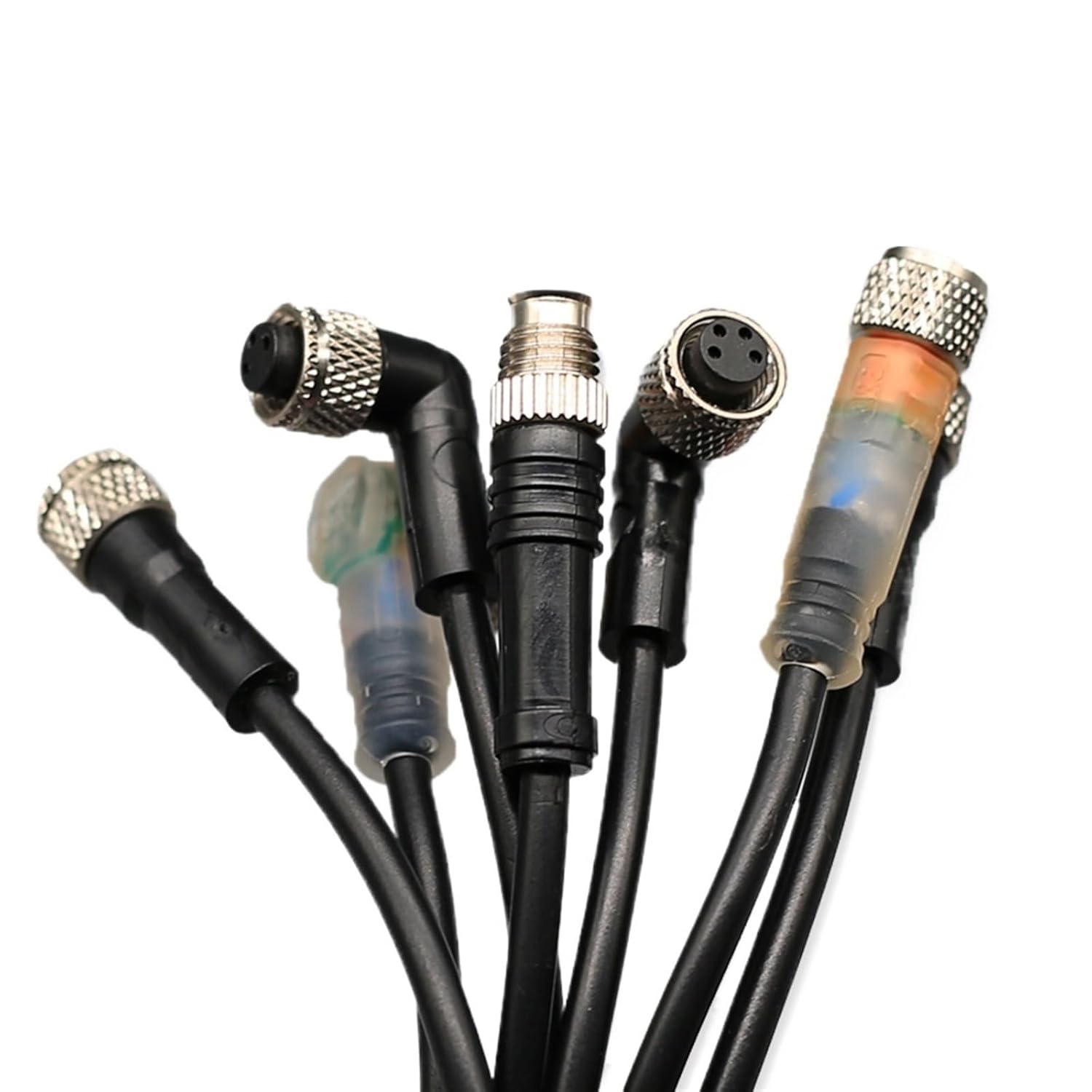 5m Line M8 3 4 Pins PVC LED IP67 Sensor Cable Connector Type A Socket Waterproof Male&Female Straight Angle Flange(M8 LPVC Female,5M_3P)