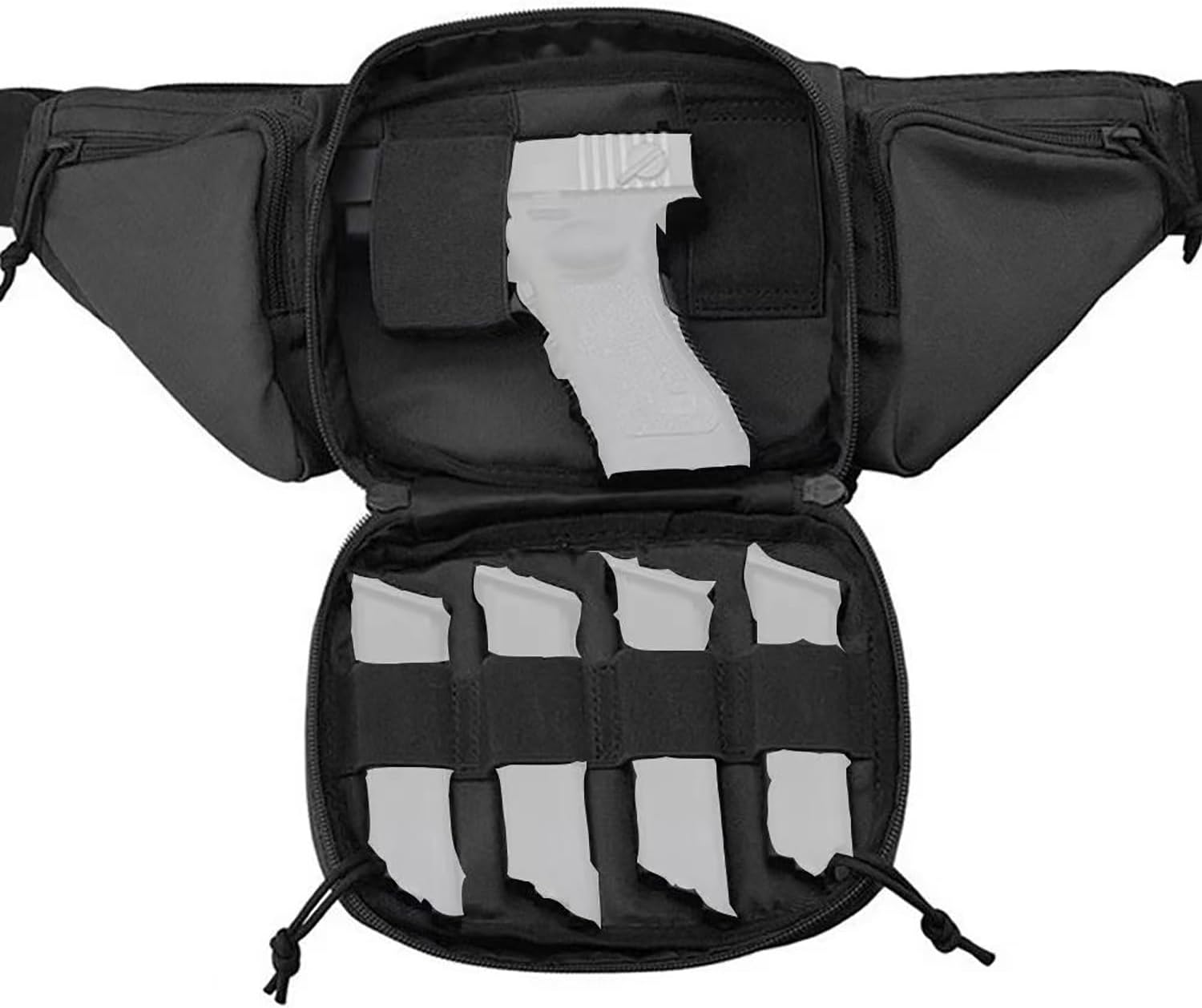 Outdoor Tactical Fanny Pack Waist Bag with MOLLE Pouch for EDC & Military Activities (Black)