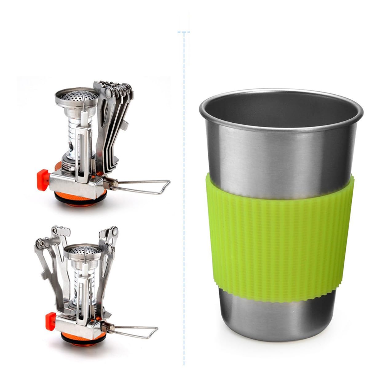 Juego de Ollas Portátiles para Acampar, Aleación de Aluminio Verde