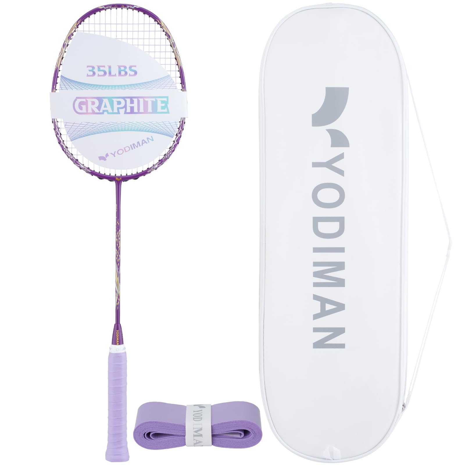 YODIMAN Professional Badminton Racket - Carbon Graphite & Carbon Fibre, Ultra-Light Single Racket for Enhanced Performance