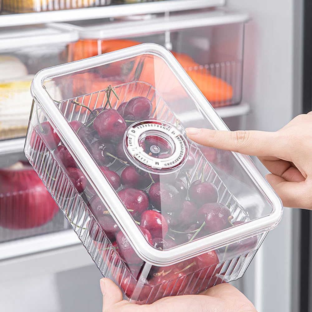 Obstkörbe for die Küche, unentbehrlicher Frischhaltebehälter for Gemüse und Obst, normale Küchen- und Kühlschrankbox