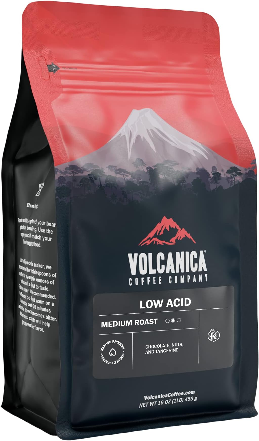 Low Acid Coffee, Blend of Natural Low Acidic Coffee, Ground, Medium Roast, Fresh Roasted, 16-ounces