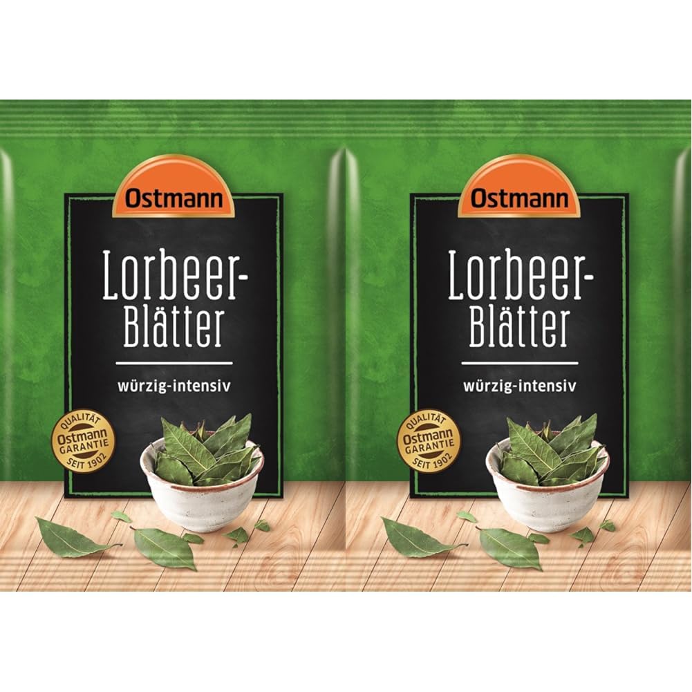 Ostmann Gewürze – Lorbeerblätter, getrocknete Gewürzpflanze zum Würzen und Einlegen von Fleisch, Fisch und vegetarischen Lebensmitteln aller Art, vegan, 5 g (Packung mit 2)