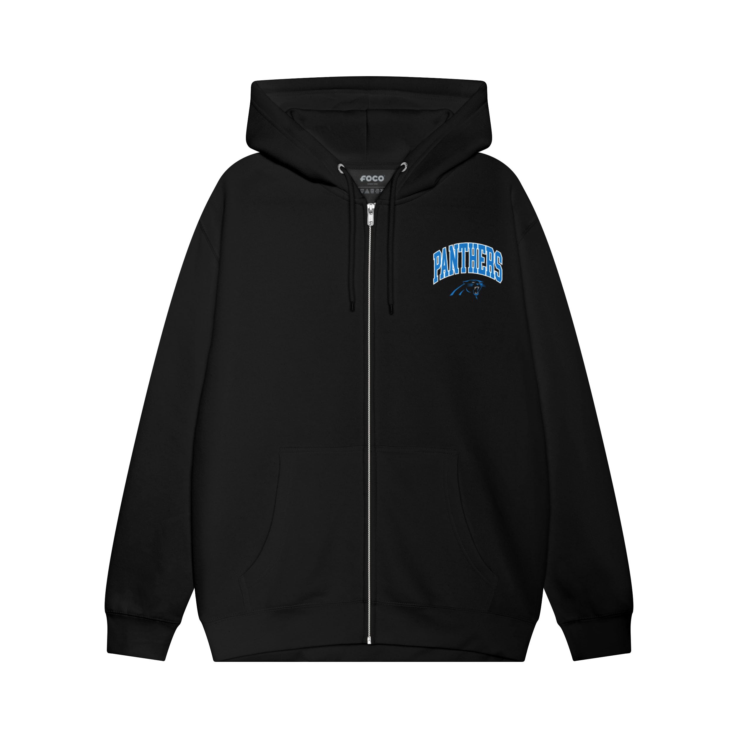 FOCO NFL Team Logo Arched Wordmark Zip Up Hoodie
