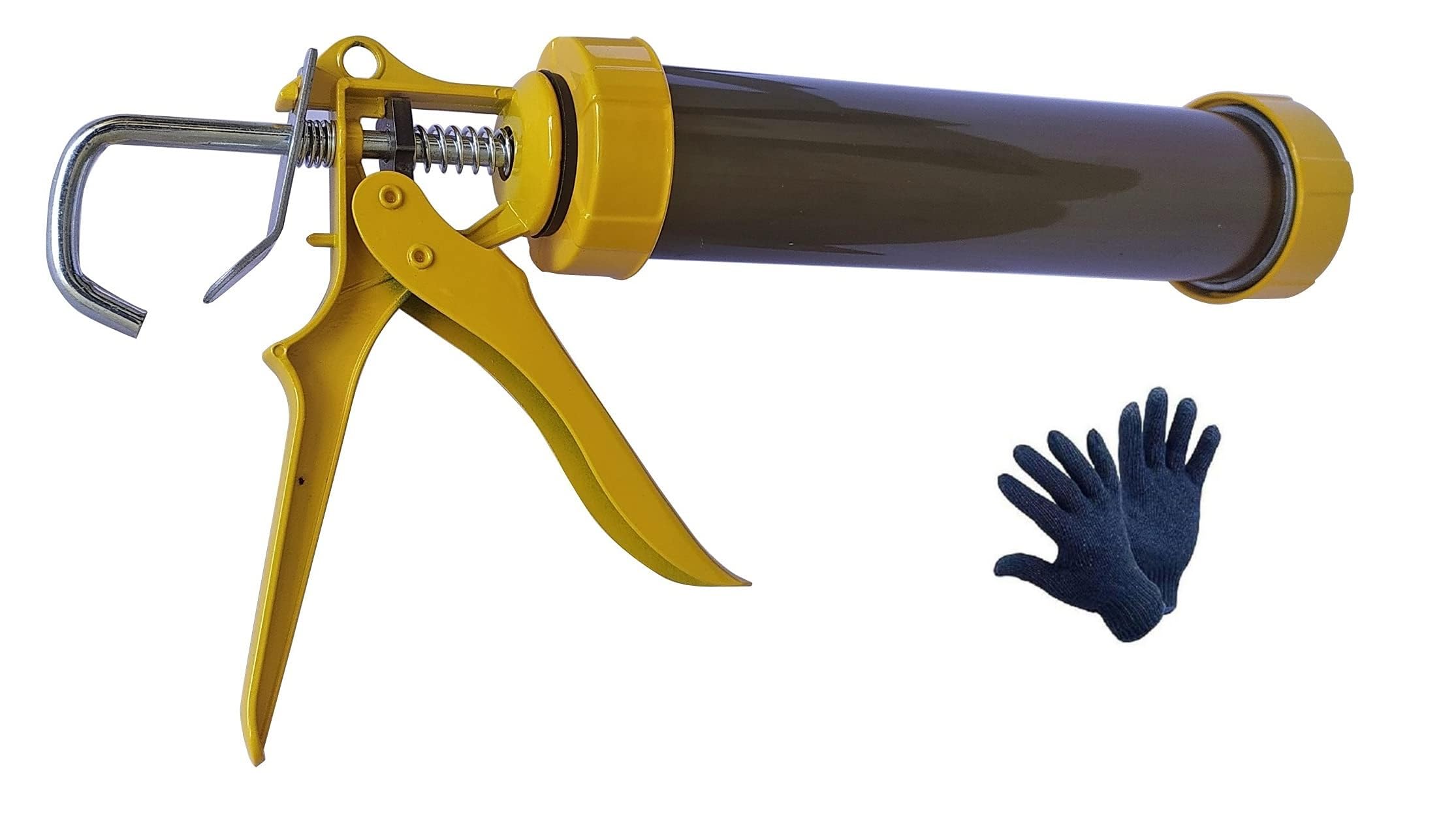 Inditrust WITH GLOVES Cartridges Manual Caulking Gun for Silicone Sealant Standard Temperature Cordless Glue Gun (9 INCH ALUMINUM BODY)-image-15