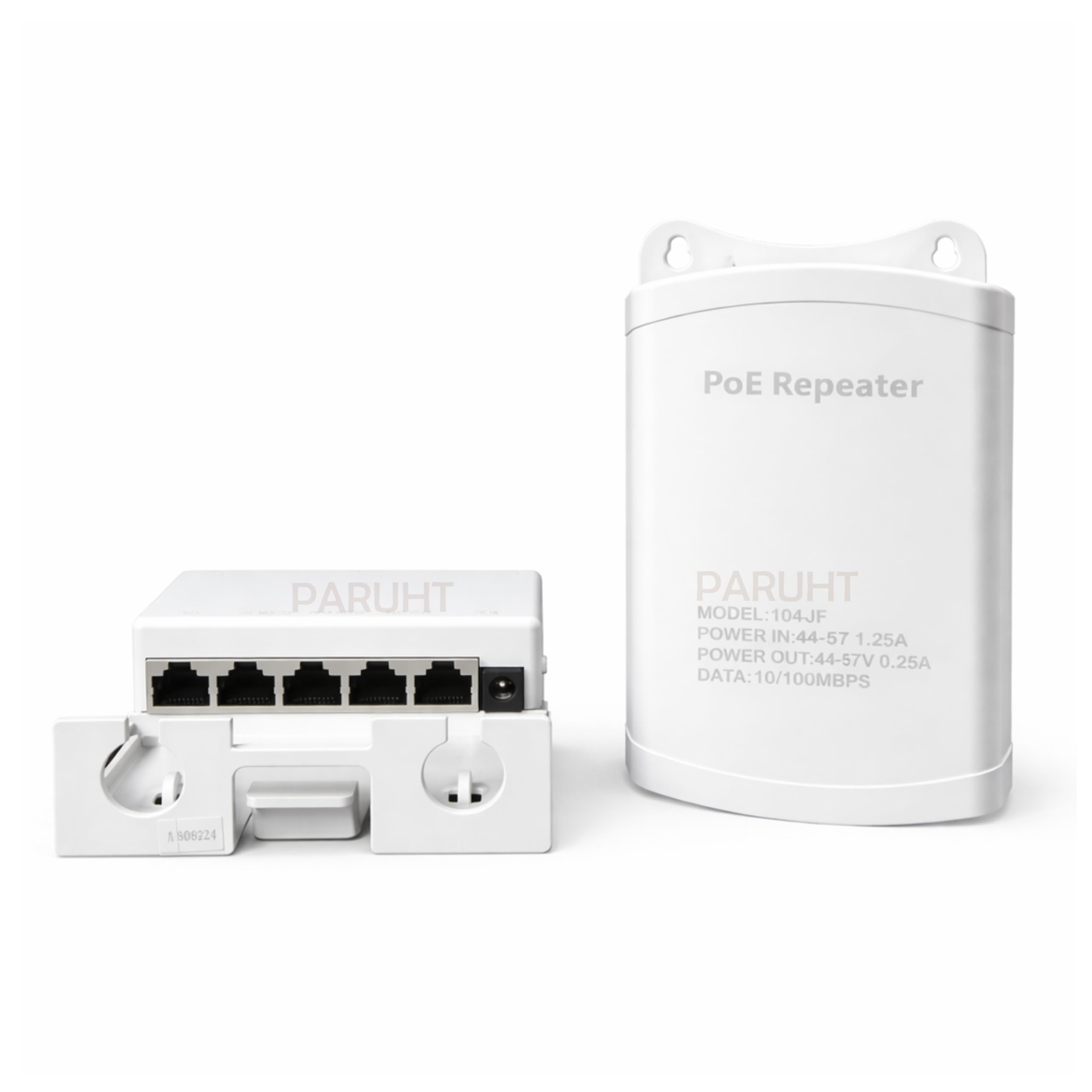 Deluxe PoE Waterproof Extender, 1-in and 4-Out, 10/100 PoE Repeater Device, White DLXPOEWPF1I4O