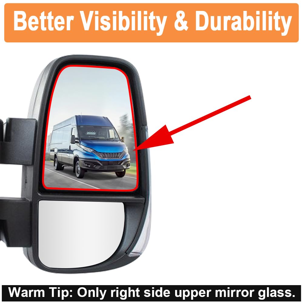 SENZEAL Cristal de Retrovisor Calefactable Lado del Pasajero para Iveco Daily 2014-2024 (Superior Derecha) — view 7