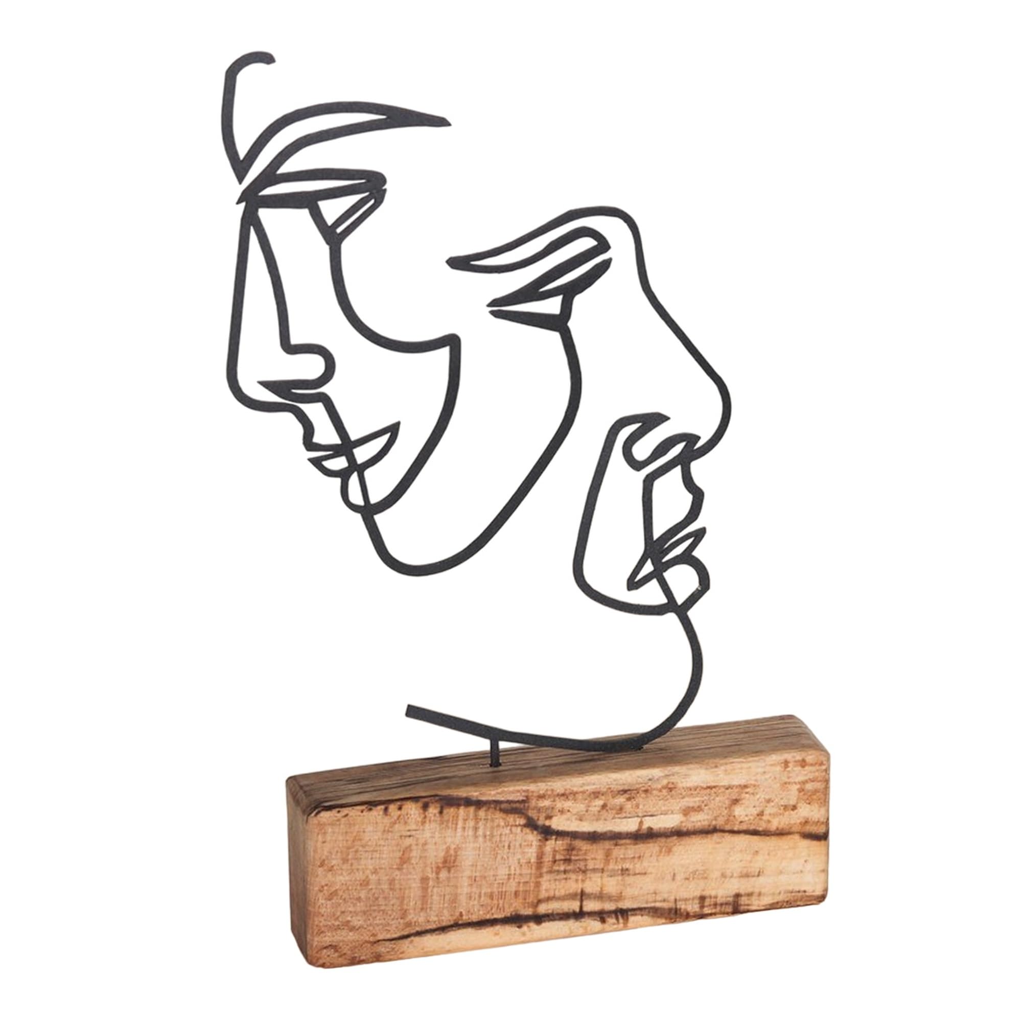 Well Home Mobiliario & Decoración Schwarz Deko-Objekt Im Gesichts-Stil