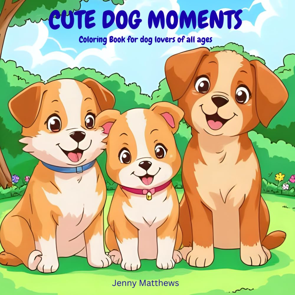 CUTE DOG MOMENTS: Coloring Book for Dog Lovers of All Ages