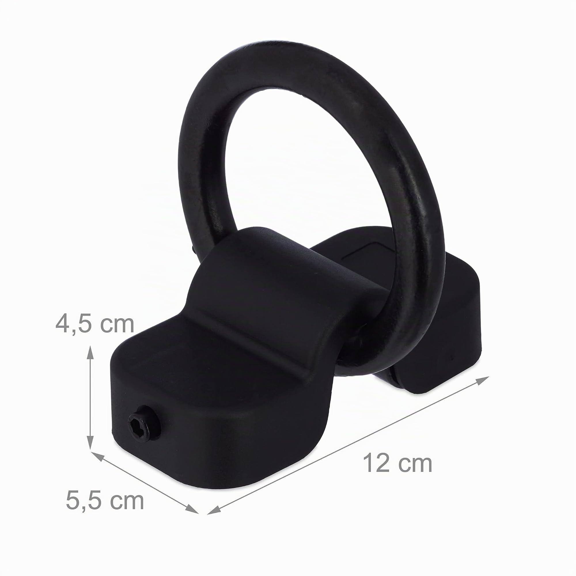 Relaxdays Gancho Pared y Suelo, Anclaje para Bicicleta, Moto, Antirrobo, Aro de 14mm, Acero y Plástico, Negro y Plateado