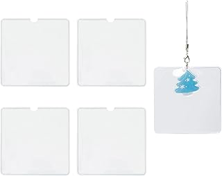 5pcs 2.95in×2.95in Acrylic Keychain Bags Clear Plastic Clear PVC Transparent Scratch Prevention