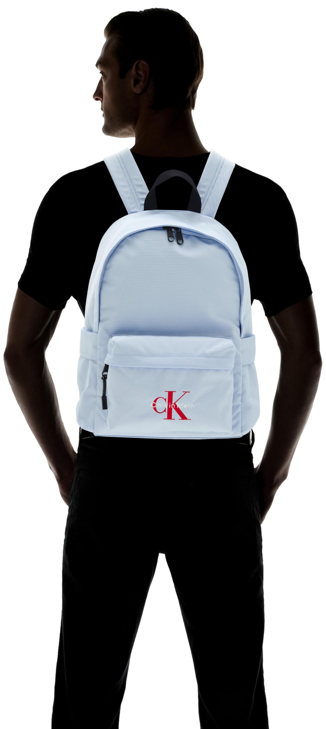 Calvin Klein Mochila Infantil Unisex Solid Monologo con bolsillo exterior, Azul (Kentucky Blue), Talla Única