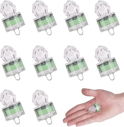 Rojuna Paquete de 10 luces LED de caída profunda de pesca, luces LED estroboscópicas intermitentes de colores, luz de pesca subacuática, atractantes