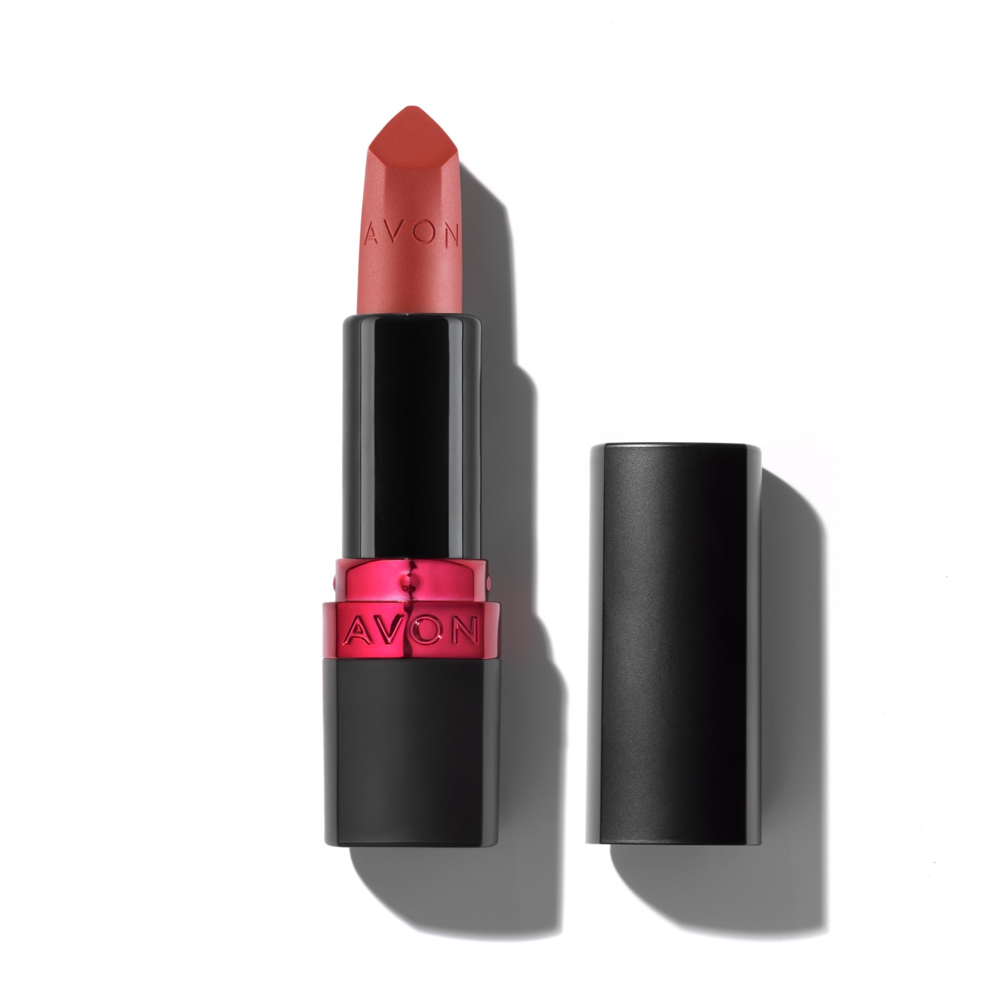 AvonUltra Matte Lipstick Fiercely Red with Vitamin E, Avocado Oil and Sesame Oil for Comfortable Coverage that Won't Cake, Crack or Dry, Cruelty Free