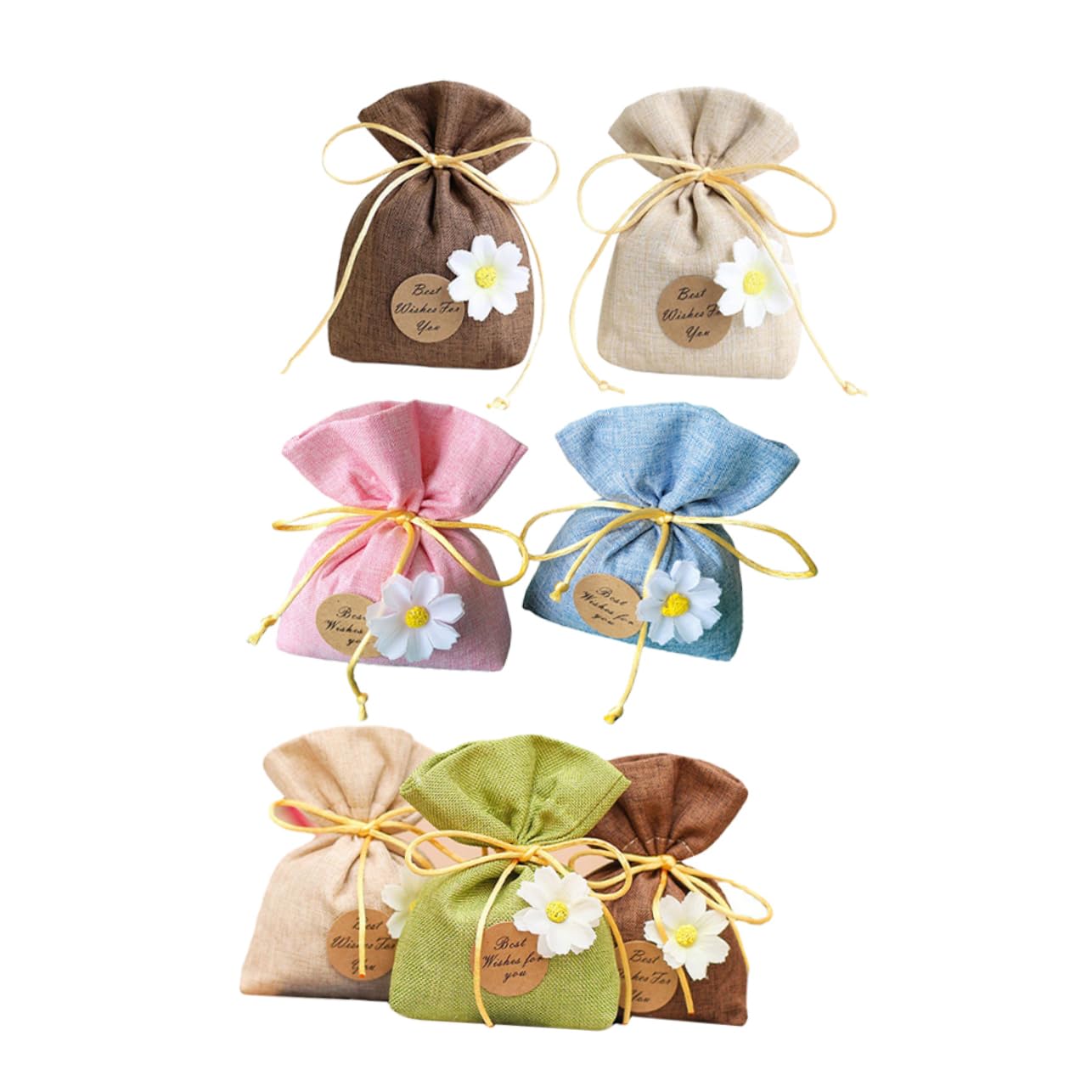 SOESFOUFU Bulk Party Favor Bags 7 Pcs Large Capacity Festival Pouches for Wrapping Storage Containers