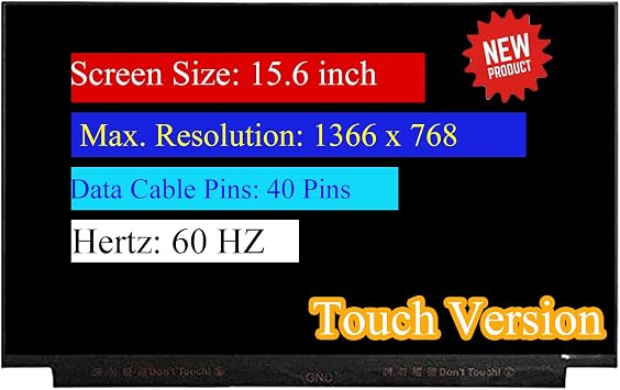 15.6" LCD Screen Replacement for Dell Inspiron 15 3567 Touch Display Panel HD 1366x768 40 pin 60Hz 45% NTSC with Bracket