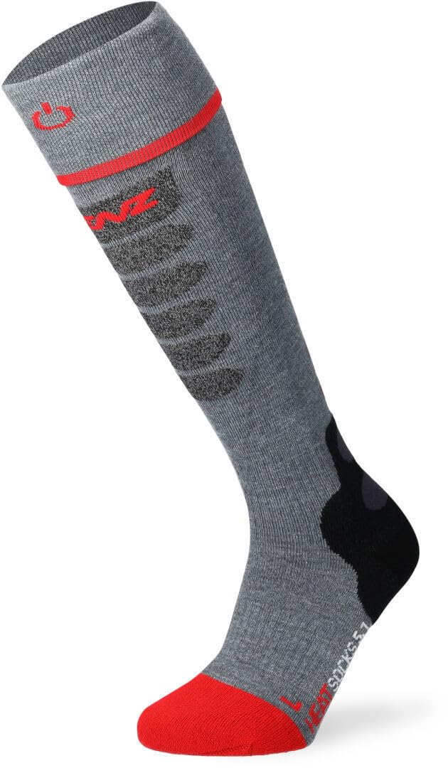 Lenz Unisex 10 - Grey/Red Adult Socks