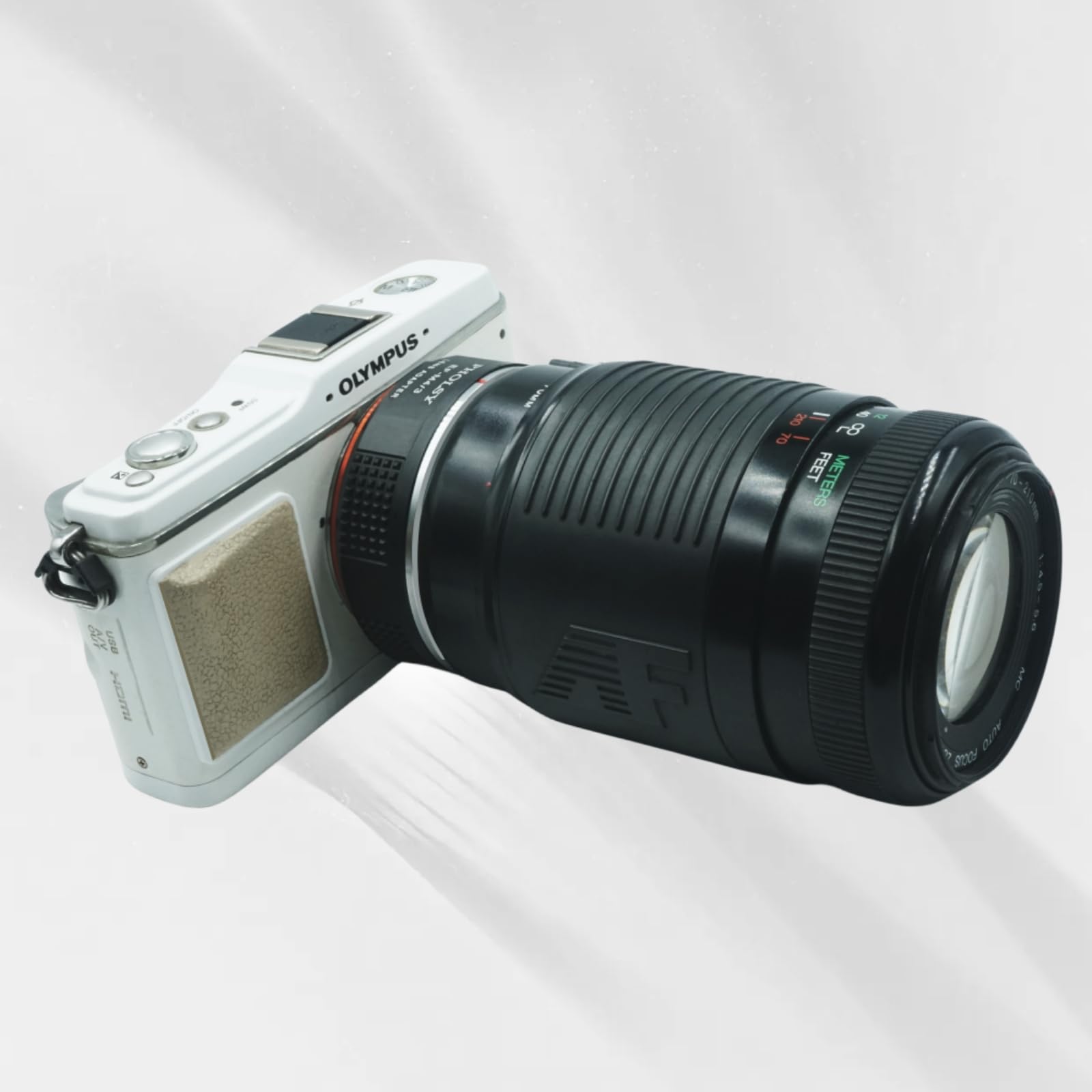 PHOLSY Adattatore di Lente EF-MFT Messa a Fuoco Manuale Compatibile con Obiettivo Canon EOS EF EF-S su Micro Four Thirds M4/3 (MFT Micro 4/3) Corpo Fotocamera Compatibile con Olympus Panasonic Lumix