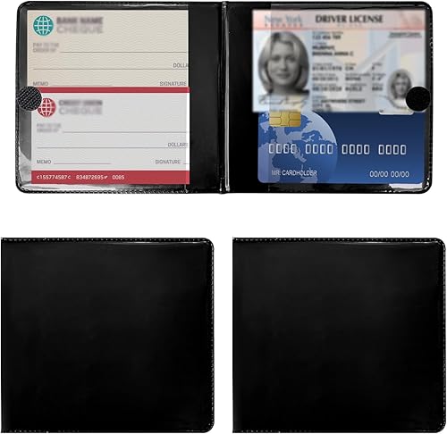 2 soportes para seguro y registro de automóvil, 5.2 x 4.7 pulgadas, organizador de cuero esencial para guanteras con cierre, almacenamiento