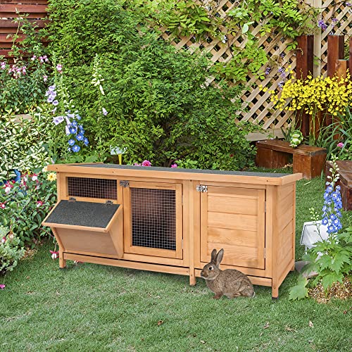 Pawhut USD51-132YL0131 Wooden Rabbit Hutch Bunny Hutch Cage Guinea Pig thumb #1