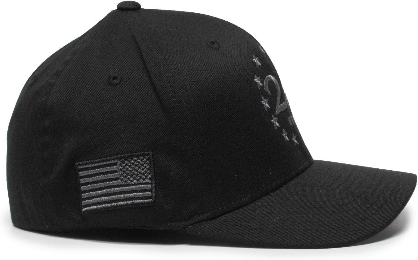 2nd Amendment 1791 2A 13 Stars hat Black/Gray Cap Fit for Life Hat Cap