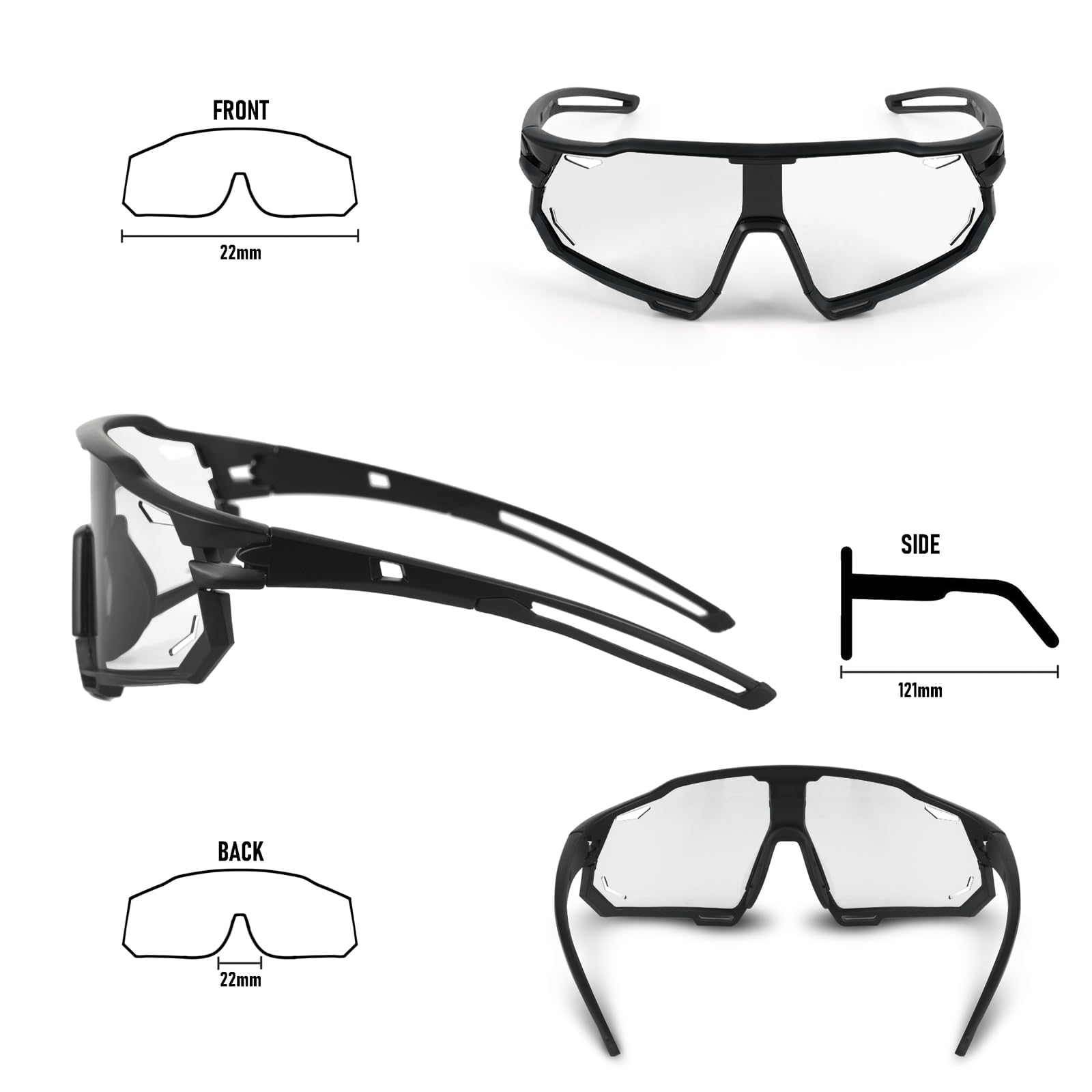 Fotochromowe okulary rowerowe z sportowymi okularami przeciwsłonecznymi UV400 Okulary MTB do biegania Kobiety Mężczyźni Przezroczyste sportowe MTB Rower Baseball