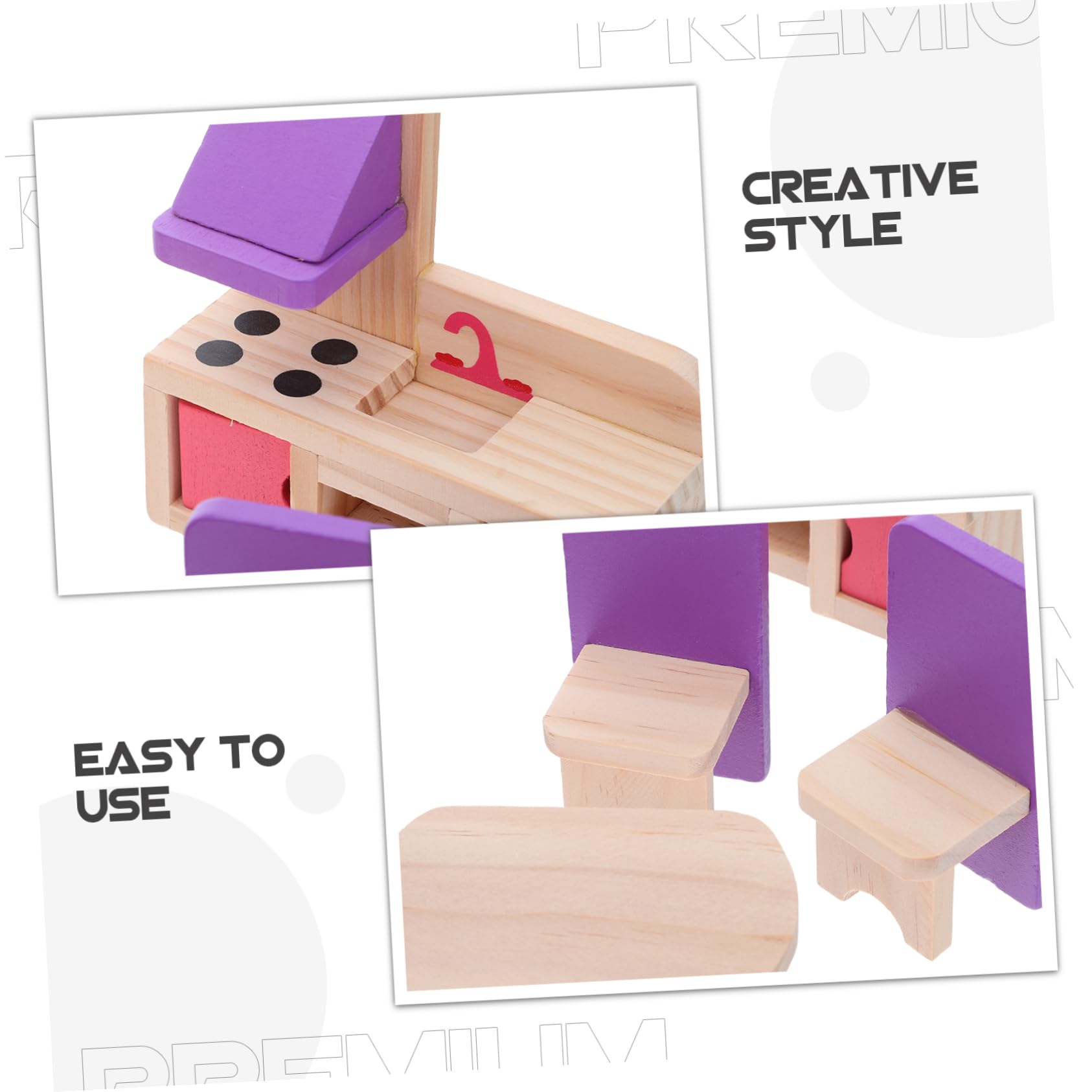 Didiseaon Mobili Per Casa Delle Bambole in Legno Set Di Mobili Per Casa Delle Bambole Fai Da Te Accessori in Miniatura Per Camera Da Letto in Miniatura Per Ragazzo Ragazza