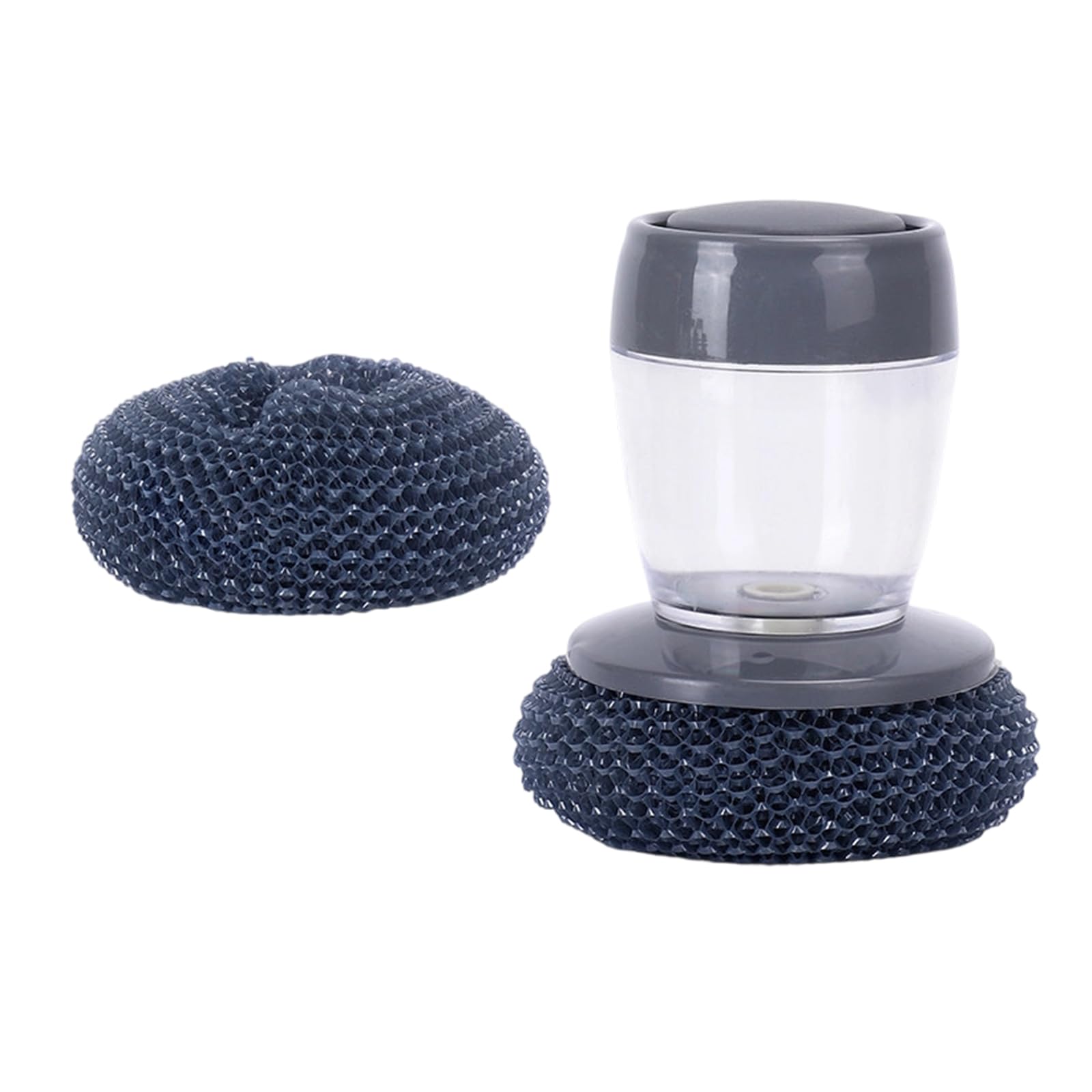 Oxxggkao Ergonomic Scrubber Soap Dispenser Brush PET Wire Scrubber Kitchen Dishwashing Brush Liquid Dispenser Household Cleaning Tool