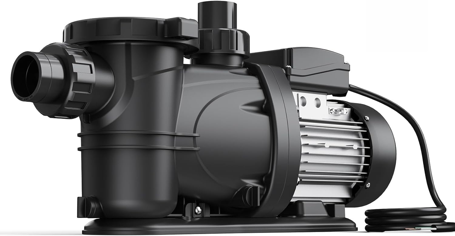 3 HP Pool Pump with timer,8964GPH,200V, Interfaces,Powerful In/Above Ground Self Primming Swimming Pool Pumps with Filter Basket