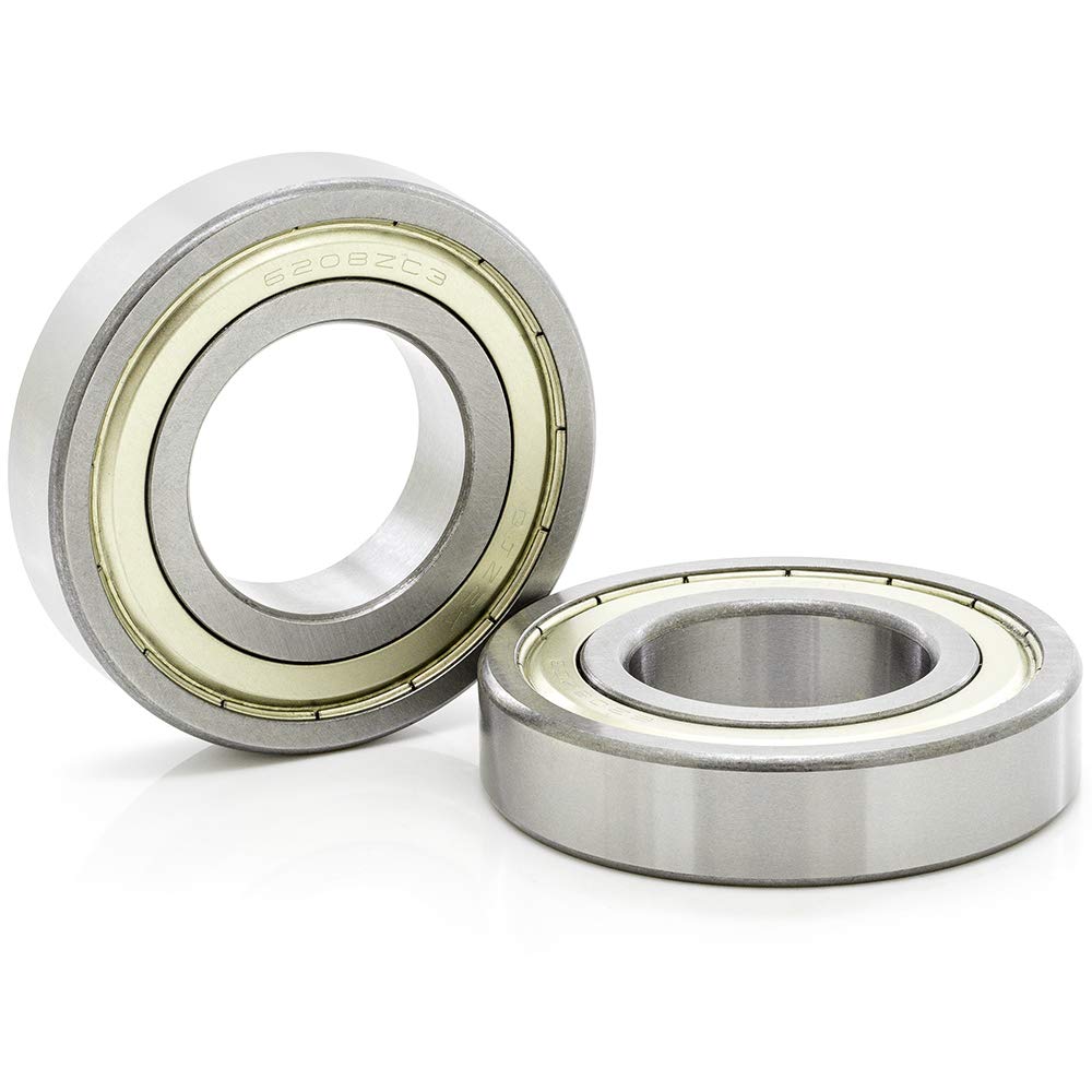 [2-Pack] 6208-ZZ C3 - Deep Groove Radial Ball Bearing with Clearance C3, 1.575 in x 3.150 in x 0.709 in (ID x OD x Width) | 40 mm x 80 mm x 18 mm (ID
