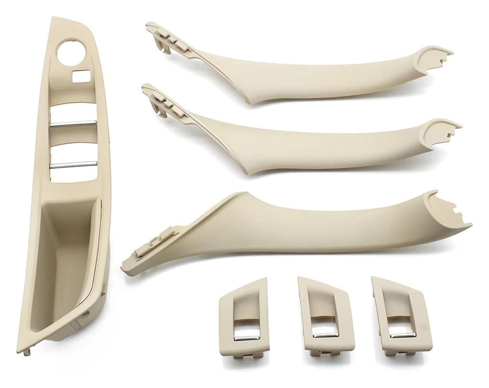 FANGZIQQ for 5 Series F10 F18 523 525 528 Left Drive LHD Car Interior Door Handle Pull Trim Accessories 7PCS Car Inner Door Handle(B Oyster)