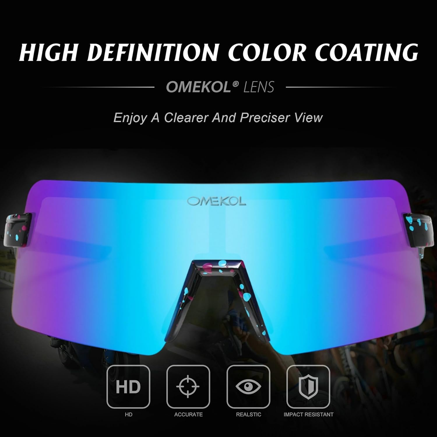 OMEKOL Two Sizes For Adults and Youth Polarized Sunglasses Men Women Outdoor Sport Baseball Glasses UV400 Cycling Eyewear