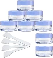 Vista 27 de Beauticom® 4 piezas de lavanda azul bebé tarro vacío de plástico transparente de 0.3 fl oz/0.35 oz recargable crema cosmética sombra de ojos uñas