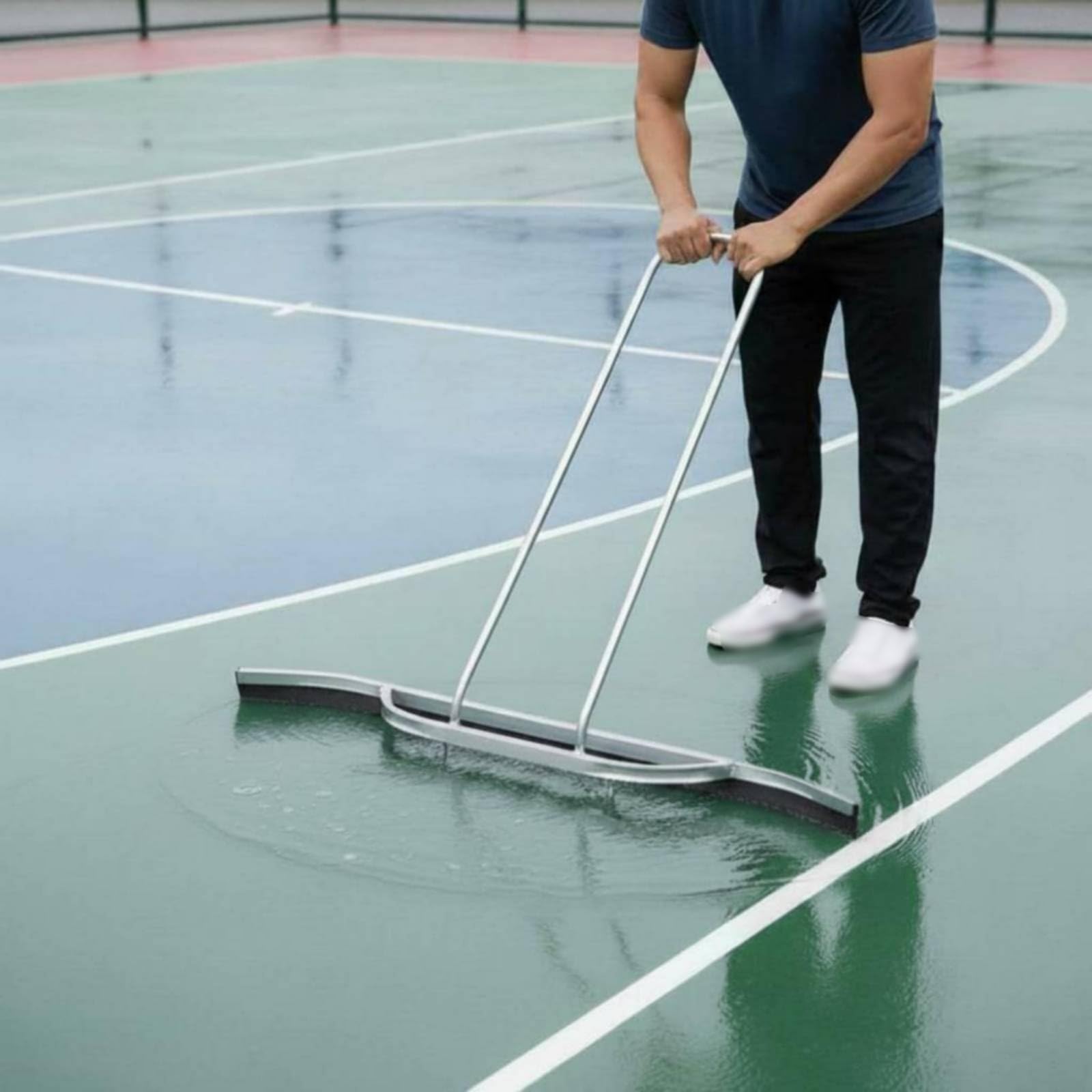 Escurridor de Cancha Diseñado para Cortes Exteriores Limpiador de Superficies Marco Robusto de Acero Tecnología de Láminas de Goma Expandida Adecuado para Húmedas Instalaciones Deportivas